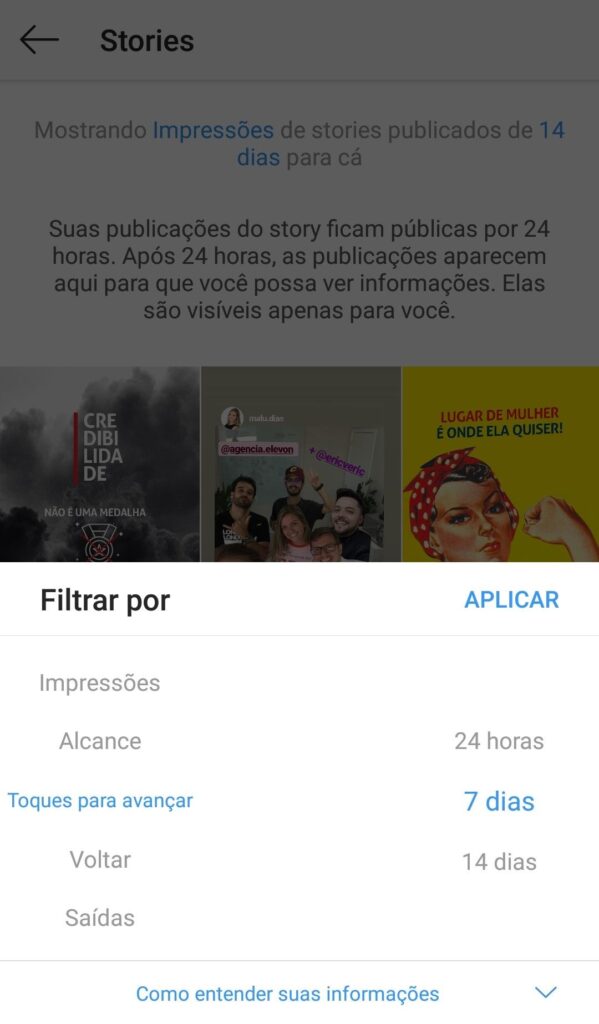 Mensurar resultados no Instagram - métricas de stories Mensurar resultados no Instagram - métricas de stories